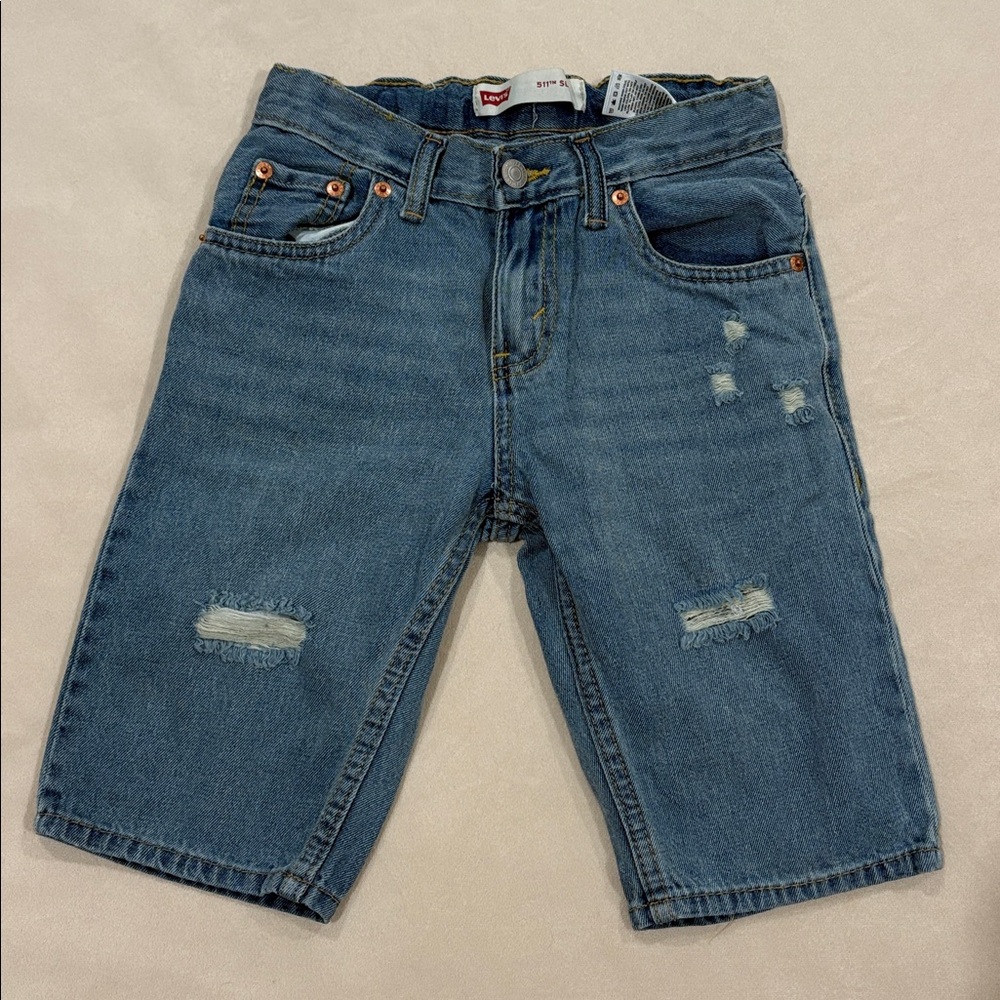 Boys’ Levi's Blue Distressed Denim Shorts
